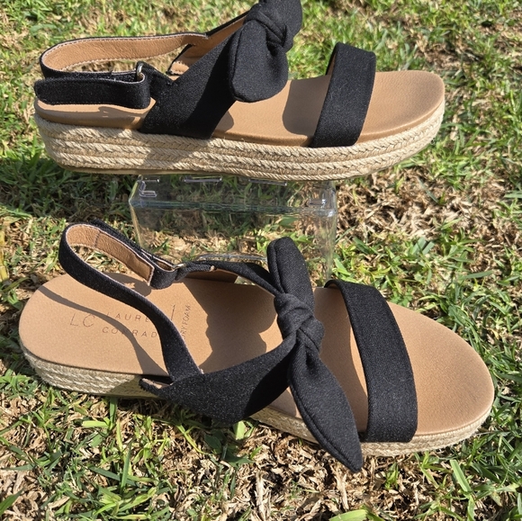 LC Lauren Conrad Black Espadrille Sandals Size 9 - Picture 3 of 7